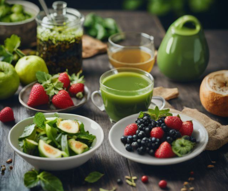Zdrowe jedzenie, warzywa i owoce