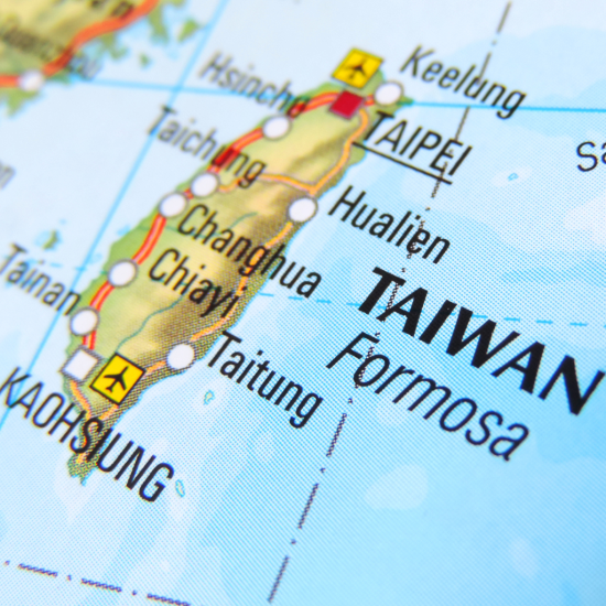 Tajwan na mapie.